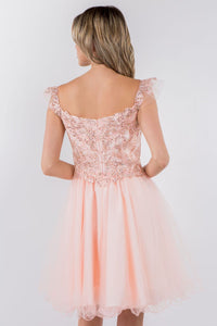 Embroidered Short Ruffled Dress by Elizabeth K GS1966 - Short Cocktail Dresses