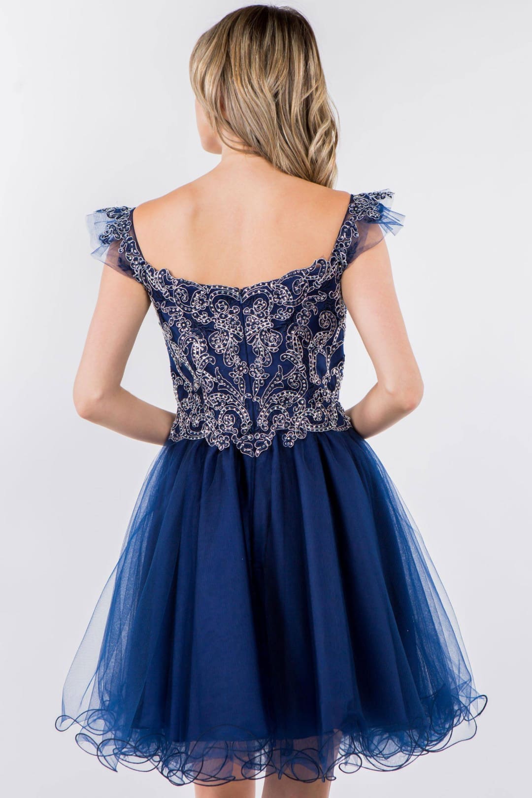 Embroidered Short Ruffled Dress by Elizabeth K GS1966 - Short Cocktail Dresses
