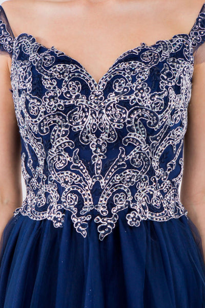 Embroidered Short Ruffled Dress by Elizabeth K GS1966 - Short Cocktail Dresses