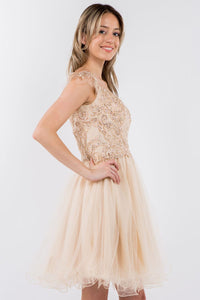 Embroidered Short Ruffled Dress by Elizabeth K GS1966 - Short Cocktail Dresses