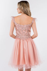 Embroidered Short Ruffled Dress by Elizabeth K GS1966 - Short Cocktail Dresses