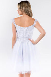 Embroidered Short Ruffled Dress by Elizabeth K GS1966 - Short Cocktail Dresses