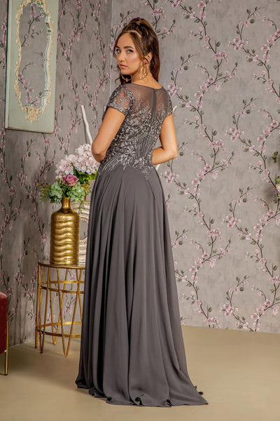 Embroidered Short Sleeve A-line Gown by GLS Gloria GL3362 - Long Formal Dresses