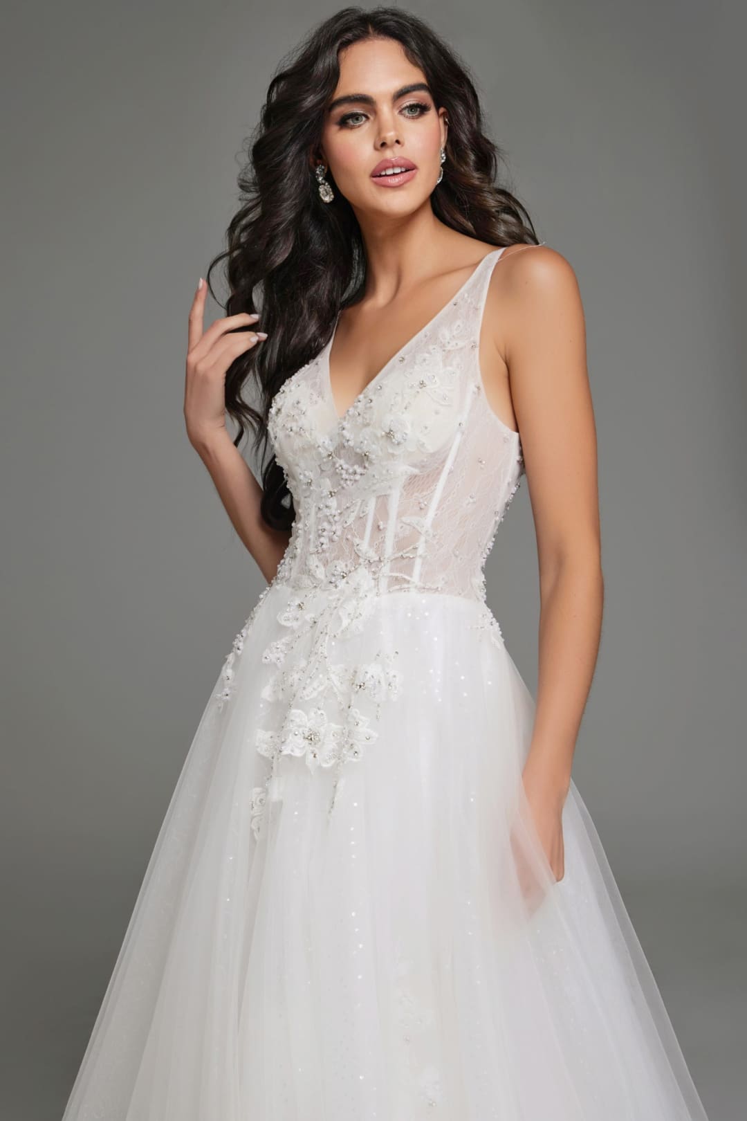Embroidered Sleeveless A-line Gown by Jovani 37468 - Long Formal Dresses