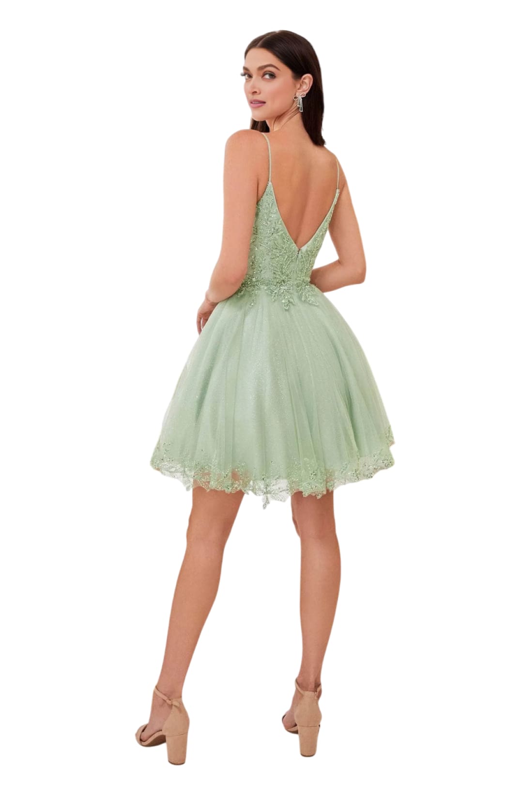 Embroidered Sleeveless Cocktail Dress 2025 Elegant Party Dress - Sage / XS - Prom