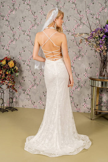 Embroidered Sleeveless Lace Bridal Gown by GLS Gloria GL3442 - Long Formal Dresses