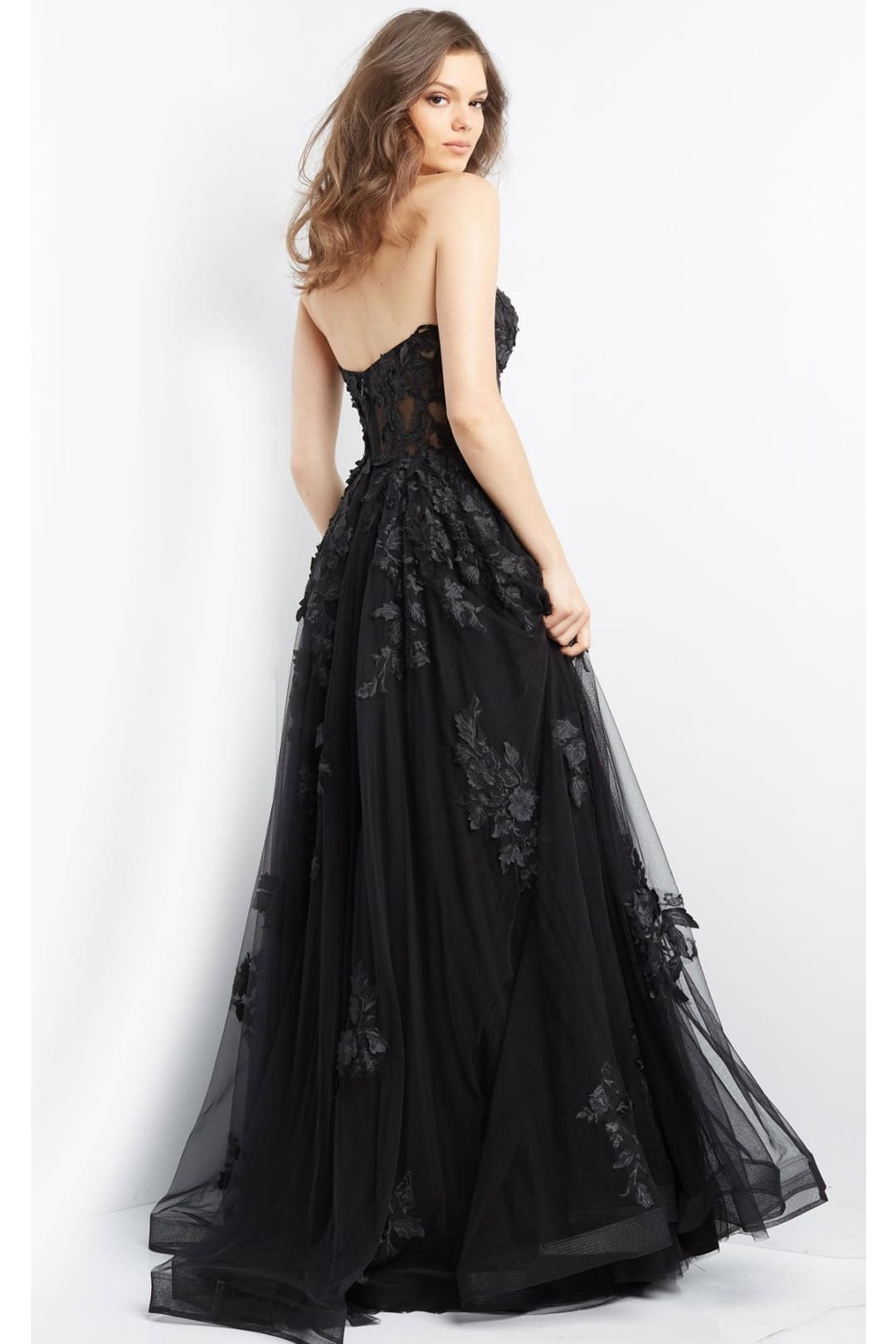 Embroidered Strapless A-line Gown by Jovani 07901 - Long Formal Dresses