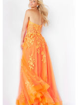Embroidered Strapless A-line Gown by Jovani 07901