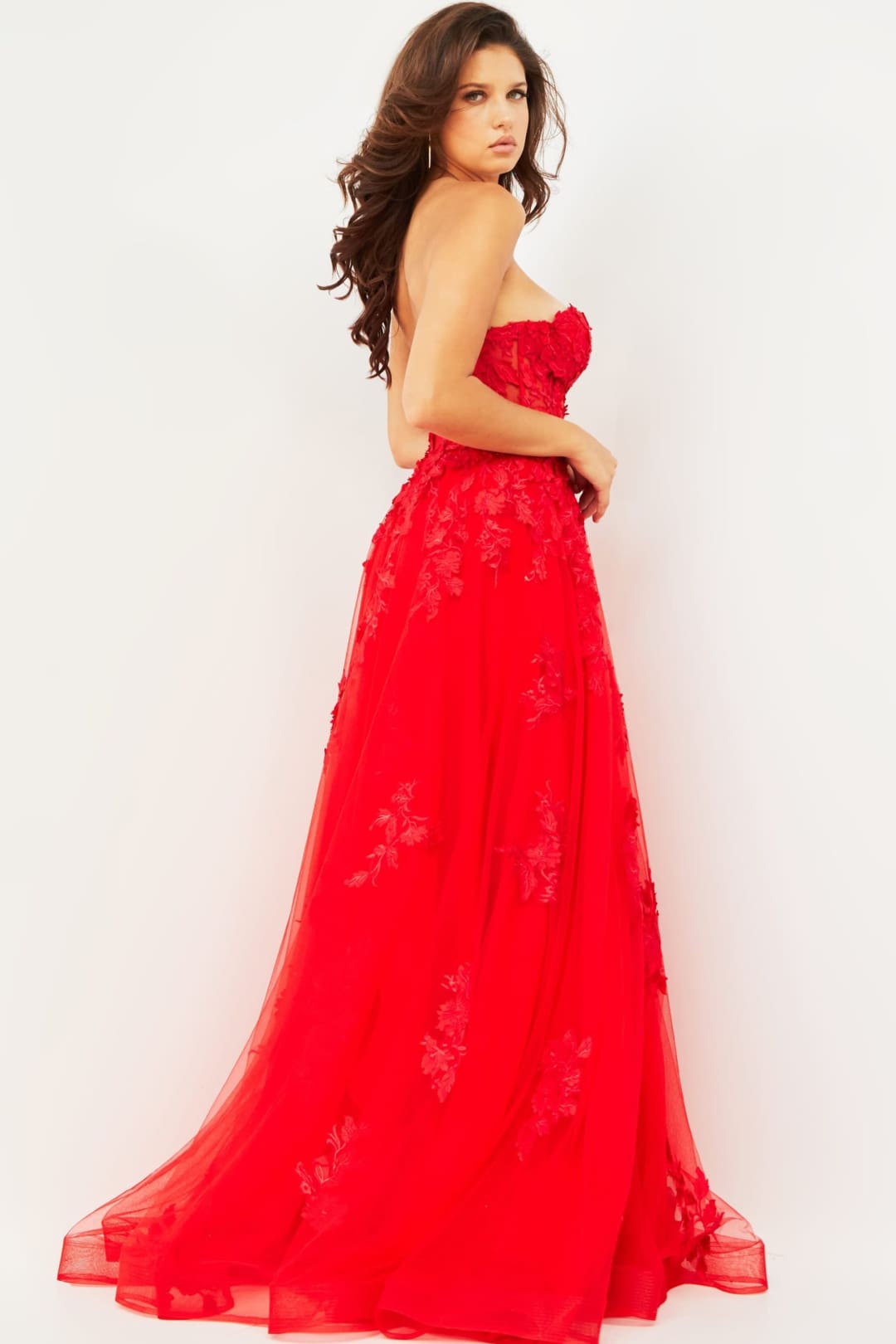 Embroidered Strapless A-line Gown by Jovani 07901 - Long Formal Dresses