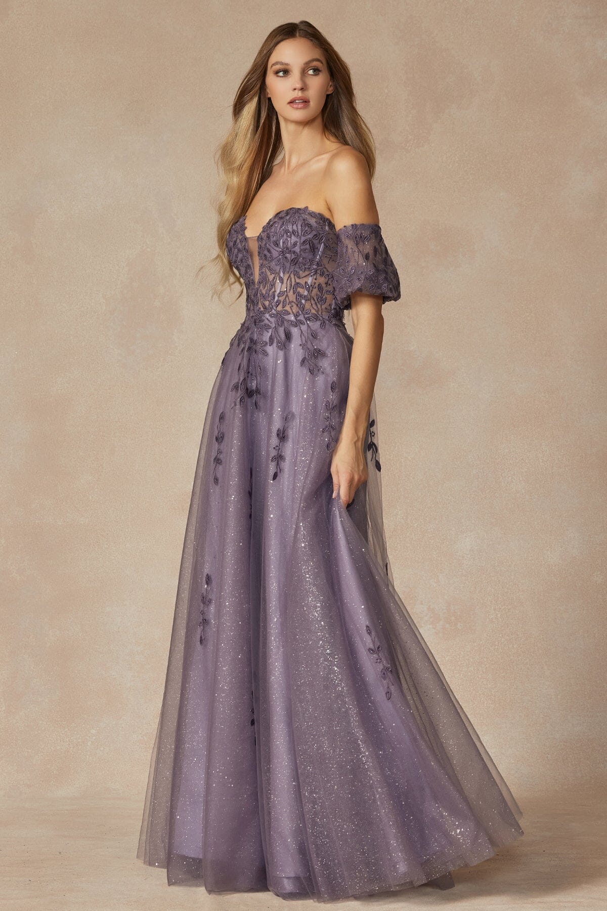 Juliet Grey Purple Long Formal Dresses