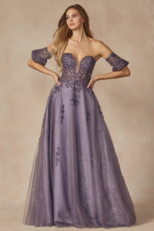 Juliet Grey Purple Long Formal Dresses