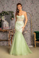 Embroidered Strapless Mermaid Dress by GLS Gloria GL3211 - XS / Light Green - Long Formal Dresses