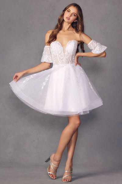 Embroidered Sweetheart Tulle Dress by Juliet 909 - Dress