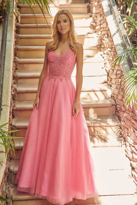 Fuchsia Bridesmaid Dresses-Inexpensive Embroidered Tulle Juliet 268