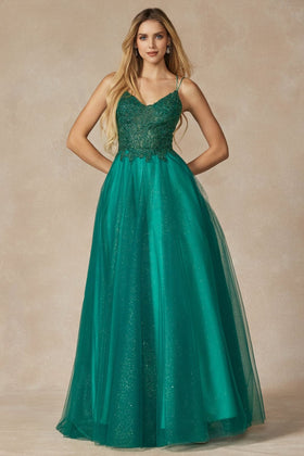 Emerald Green Bridesmaid Dresses-Inexpensive Embroidered Tulle Juliet 268