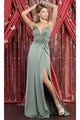 Emerald Christmas & Holiday Dress By May Queen MQ1869 - Sage / 4 - Dress