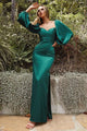 Emerald Christmas & Holiday Dress in Satin By Cinderella Divine 7482 - 8 / Green