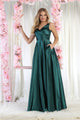 Emerald Christmas & Holiday Dress in Satin By May Queen MQ1994 - 4 / Green