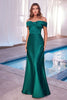 Emerald Green Christmas & Holiday Dress in Satin by LaDivine CD325 - Emerald Green / 4 - Dress