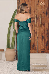 Emerald Green Christmas & Holiday Dress in Satin By Nox Anabel R1236 - Dress