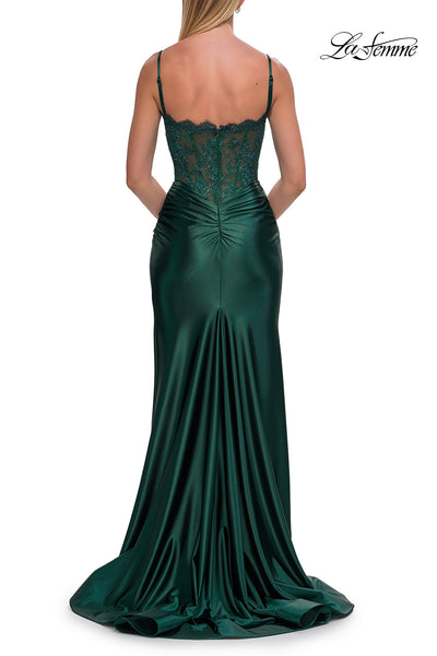 La Femme 33325 Beaded Lace Spaghetti Strap Dress