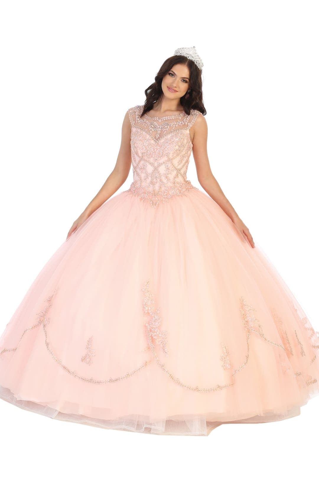Enchanting Quinceanera Ball Gown - Blush/Gold / 4