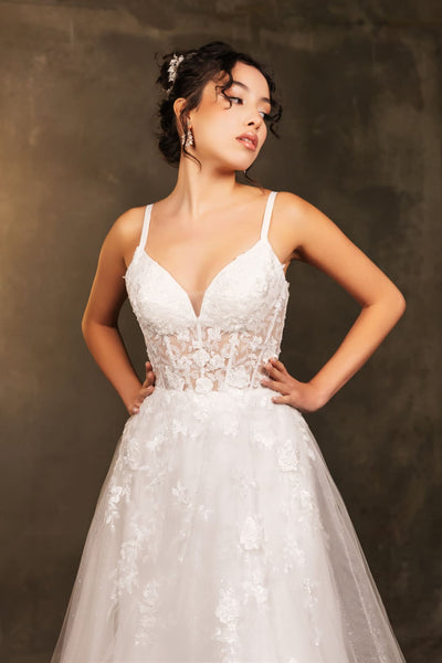 Engagement Dress Plunging V-Neck A-Line Gown By May Queen MQ2165 - Dress