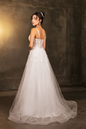 Engagement Dress Plunging V-Neck A-Line Gown By May Queen MQ2165 - Dress