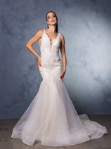 Engagement Dress V-Neck Mermaid Sequin Gown By Royal Queen RQ8181