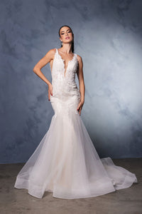 Engagement Dress V-Neck Mermaid Sequin Gown By Royal Queen RQ8181 - Dress