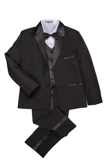 Conjunto de esmoquin infantil "Princeton" de 5 piezas en color negro