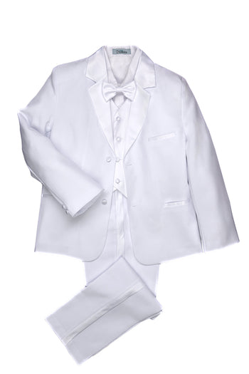 Conjunto de esmoquin infantil "Princeton" blanco de 5 piezas