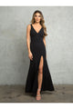 Prom Dresses Long Slit Fitted Formal Prom Dress Black
