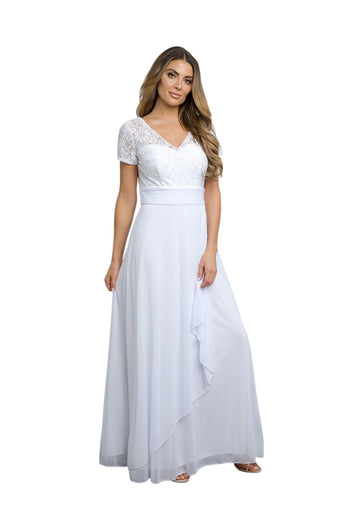 Mother of the Bride Dresses Sequin Long Lace Mother of the Bride Dress White