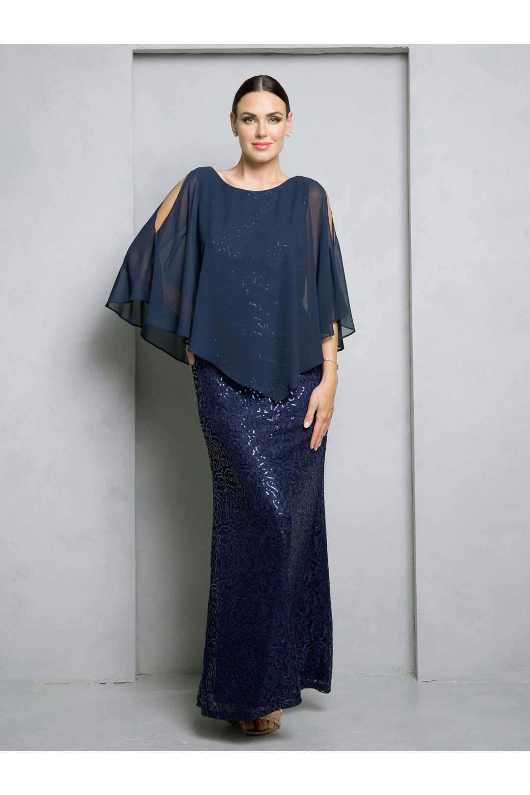 Mother of the Bride Dresses Sequin Lace Long mother of the Bride Dress Navy