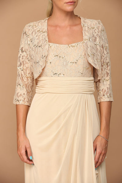 Eva USA 3094 Long Mother of the Bride Lace Chiffon Jacket Dress - Mother of the Bride Dress