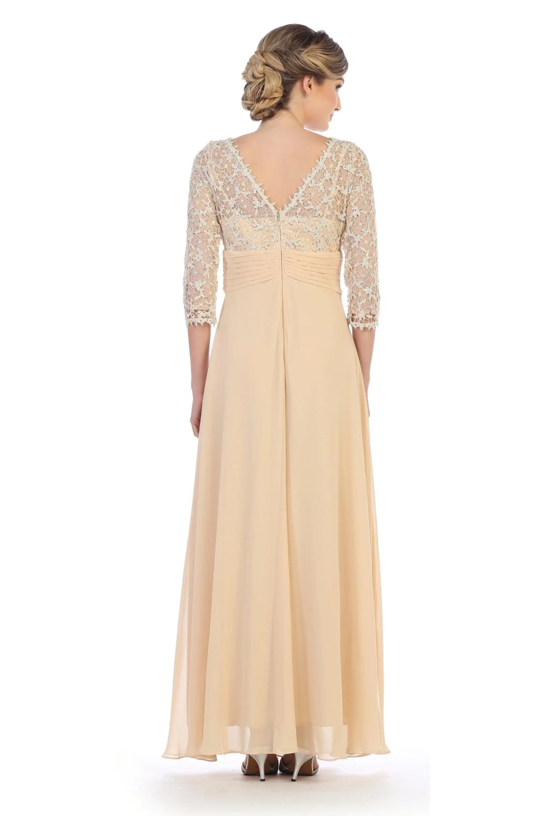 Eva USA 3108 Mother of the Bride Long Sleeve Formal Long Dress - Mother of the Bride Dress