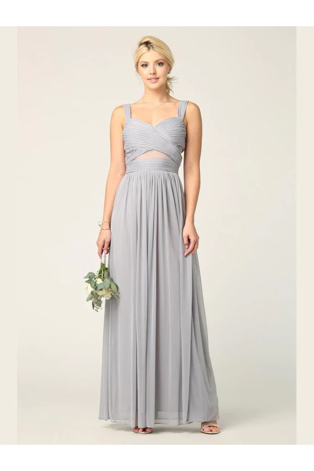 Eva USA 3125 Mesh Sleeveless Long Bridesmaids Dress - Bridesmaids Dress