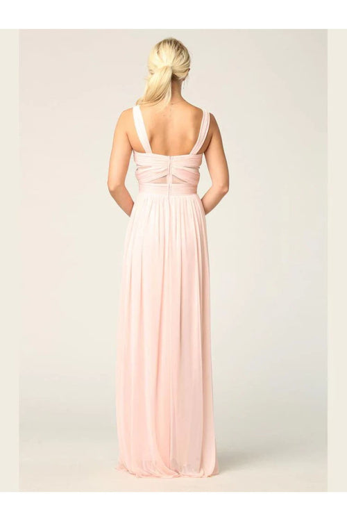 Eva USA 3125 Sleeveless Long Bridesmaids Mesh Dress - Bridesmaids Dress