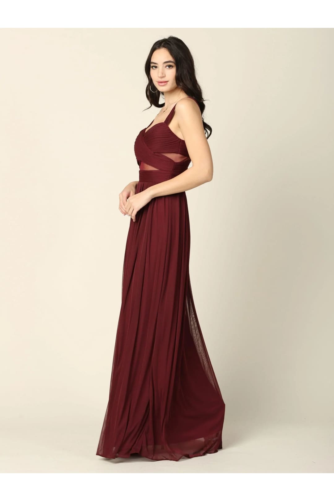 Eva USA 3125 Sleeveless Long Bridesmaids Mesh Dress - Bridesmaids Dress