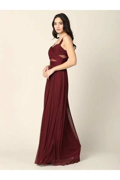 Eva USA 3125 Sleeveless Long Bridesmaids Mesh Dress - Bridesmaids Dress
