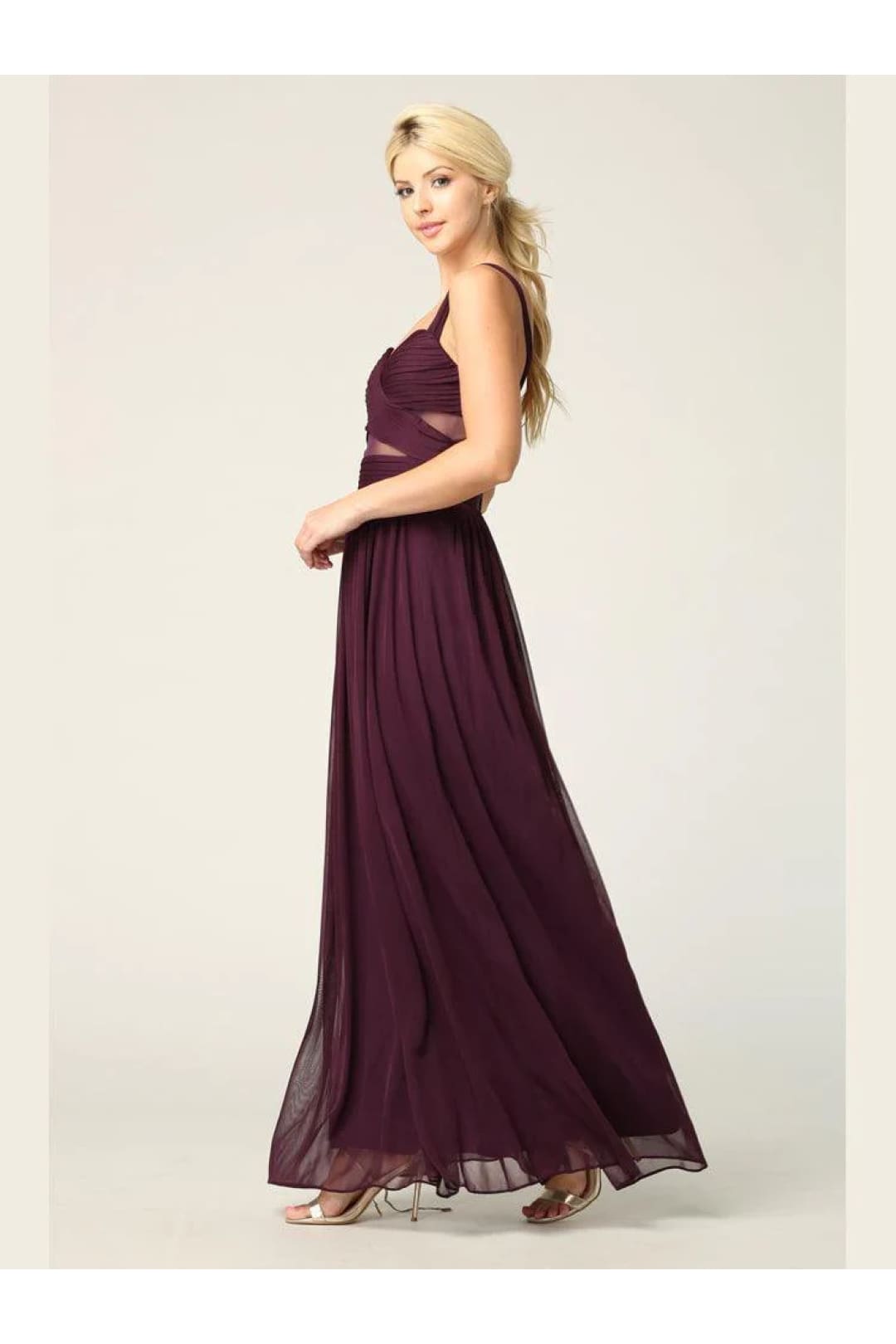 Eva USA 3125 Sleeveless Long Bridesmaids Mesh Dress - Bridesmaids Dress