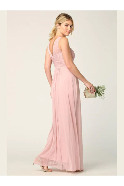 Eva USA 3153 Long Sleeveless Bridesmaids Stretch Chiffon Dress - Bridesmaids Dress