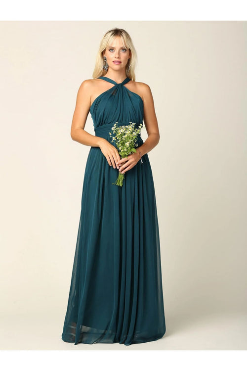 Eva USA 3206 Halter Long Bridesmaids Dress - Bridesmaids Dress