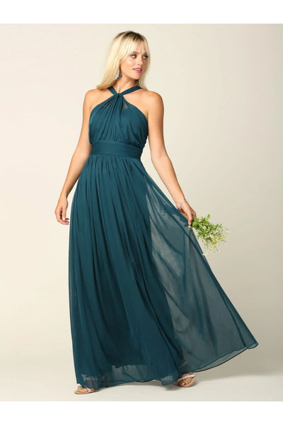 Eva USA 3206 Halter Long Bridesmaids Dress - Bridesmaids Dress