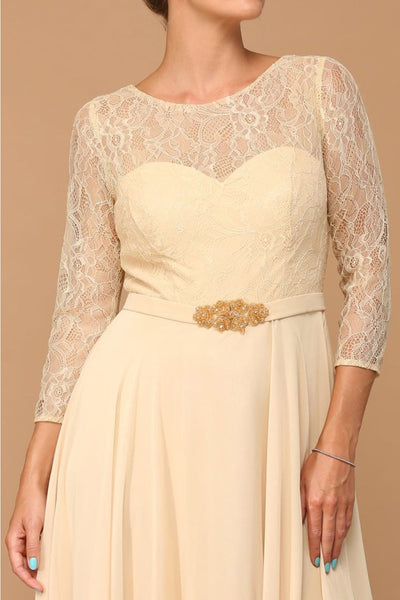 Eva USA 3227 A-Line Lace Detailed Mother of the Bride Gown - Dress