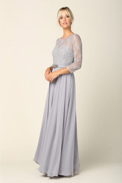 Eva USA 3227 A-Line Lace Detailed Mother of the Bride Gown - Dress