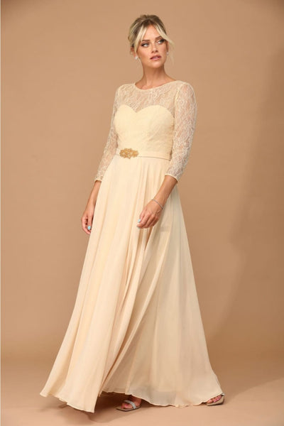 Eva USA 3227 A-Line Lace Detailed Mother of the Bride Gown - Dress