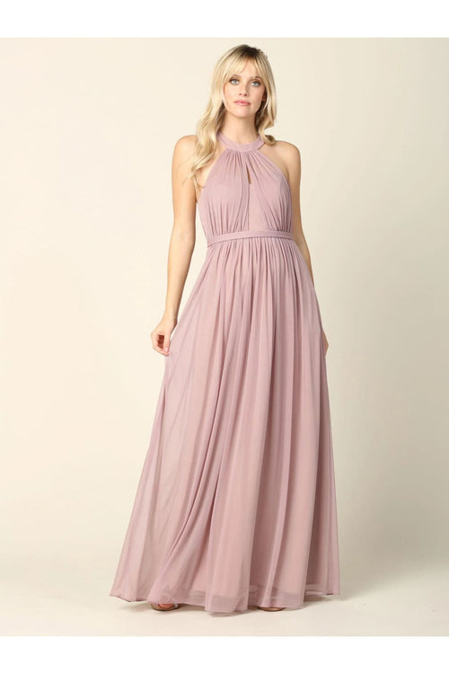 Eva USA 3252 Long Halter Bridesmaids Dress - Bridesmaids Dress
