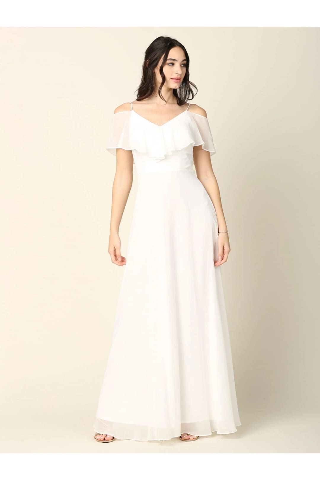 Eva USA 3263 Long Off Shoulder Formal Bridesmaids Chiffon Dress - Bridesmaids Dress